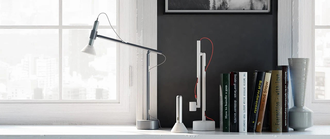Allocacoc® FlashLight |DeskSpot| warm Επαναφορτιζόμενος Φακός LED με βάση γραφείου (γκρι)