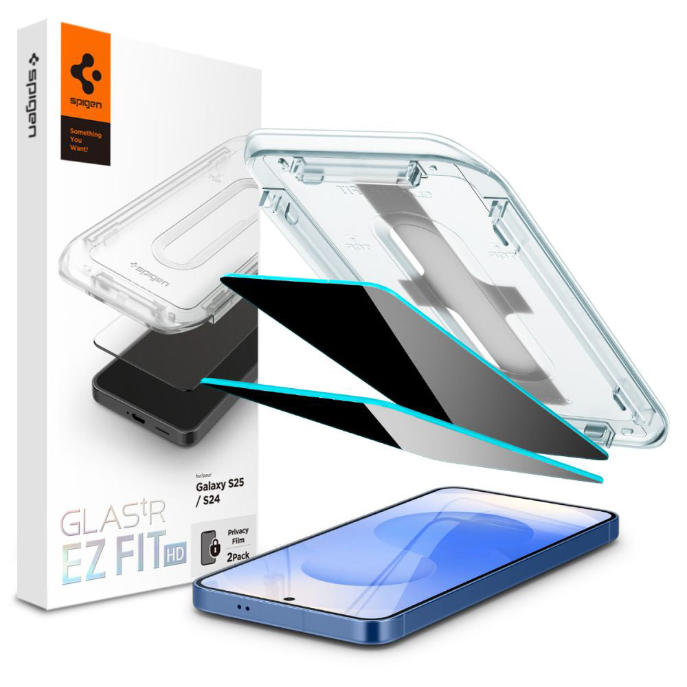 Spigen - Glas.tR EZ-FIT HD (2 pack) - Samsung Galaxy S24 / S25 - Privacy