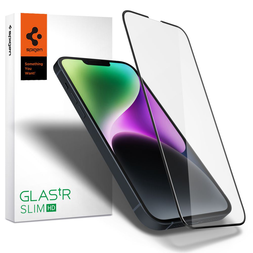 Spigen - Glas.tR Slim - iPhone 13 / iPhone 13 Pro / iPhone 14 / iPhone 16e - Black