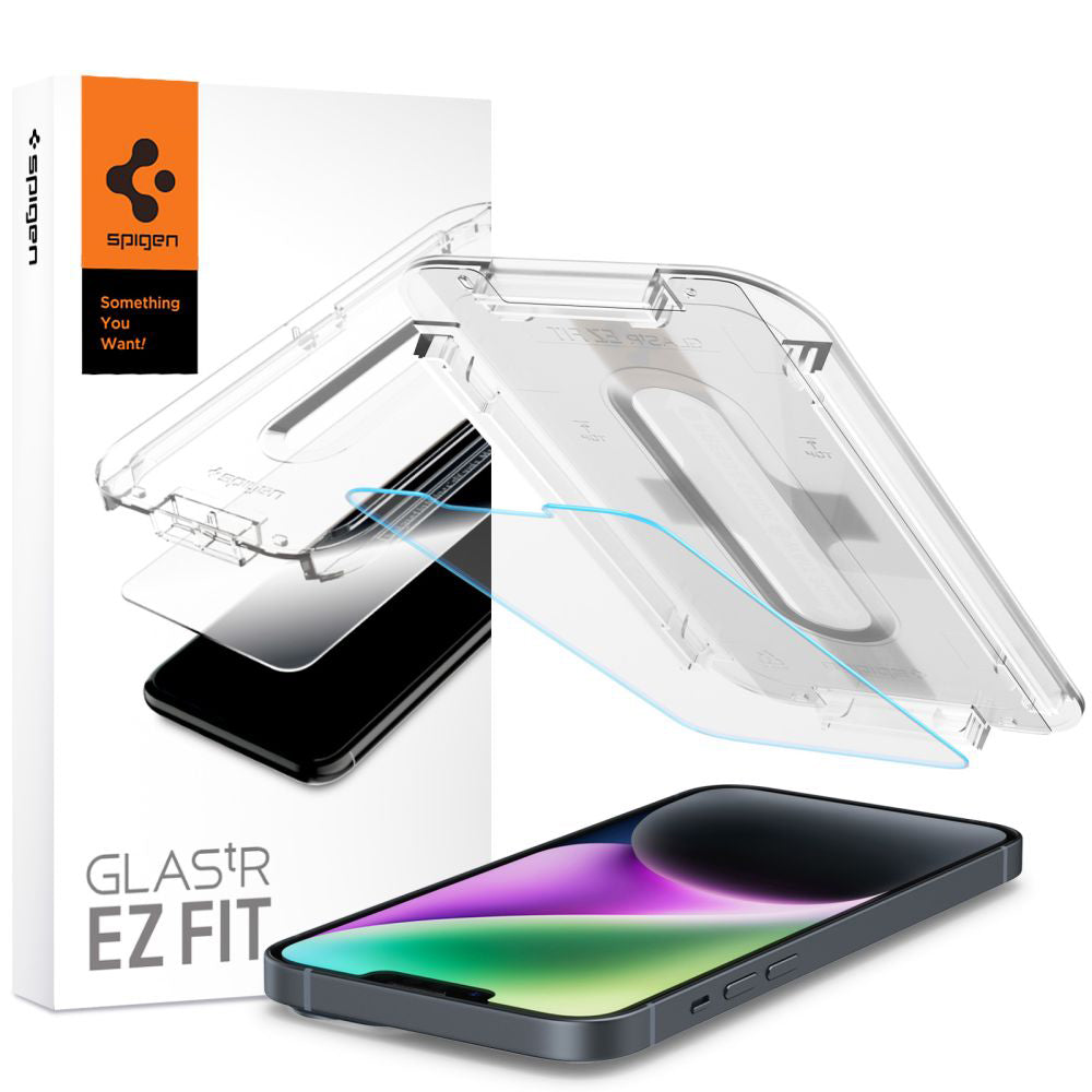 Spigen - Glas.tR EZ-FIT - iPhone 13 / iPhone 13 Pro / iPhone 14 / iPhone 16e - Clear