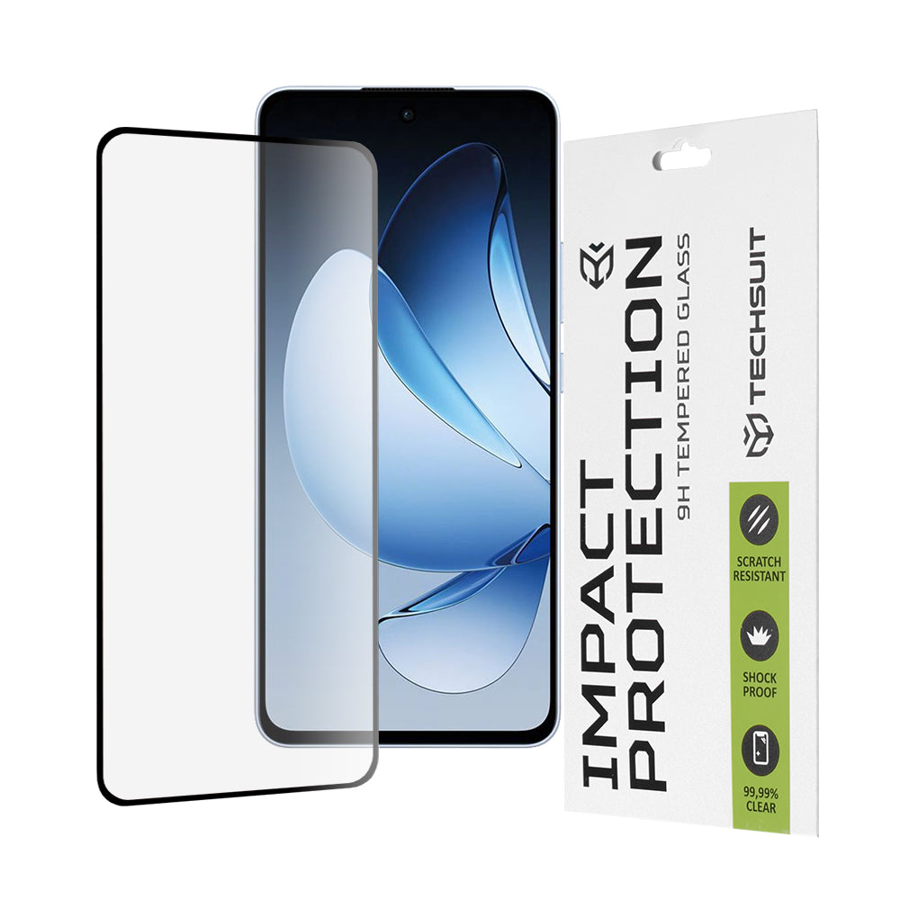 Techsuit - 111D Full Cover / Full Glue Glass - Oppo Reno13 - Black