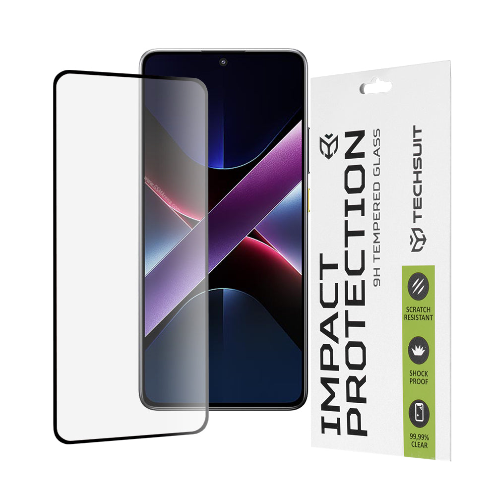 Techsuit - 111D Full Cover / Full Glue Glass - Xiaomi Poco X7 Pro - Black