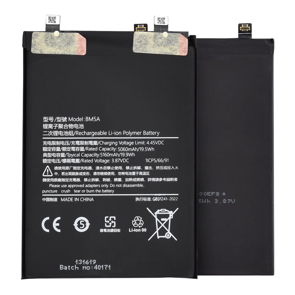 OEM - Smartphone Battery BM5A (18714) - Xiaomi Redmi Note 11 Pro 4G - 5060mAh - Black