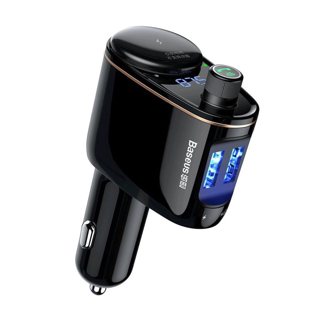 Baseus - Car MP3 Player S-06 (CCHC000001) - Bluetooth FM Transmitter, USB, Cigarette Lighter Socket, Display, 12-24V - Black