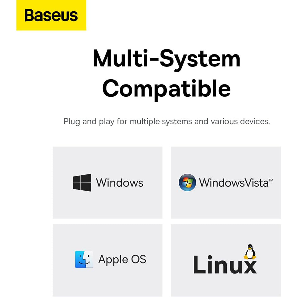 Baseus - Docking Station Lite Series (B0005280A813-03) - Type-C to 4x USB3.0, 5Gbps, Touch Control, Plug-and-Play - Space Grey