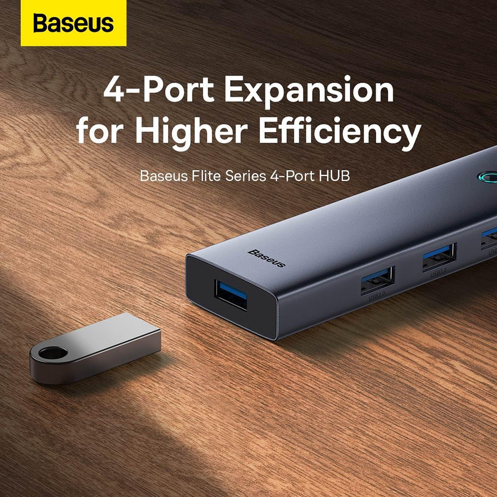 Baseus - Docking Station Lite Series (B0005280A813-03) - Type-C to 4x USB3.0, 5Gbps, Touch Control, Plug-and-Play - Space Grey
