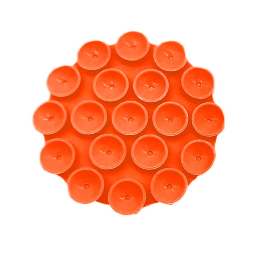 Techsuit - Phone Holder (SO-CUP) - Suction Pad for Selfies, Silicone, Adhesive Mount, Round Shape - Orange