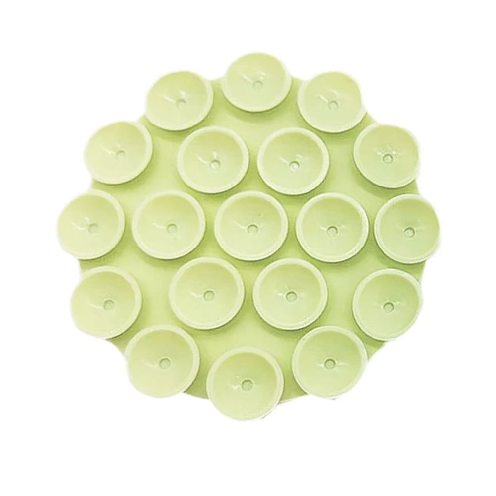 Techsuit - Phone Holder (SG-CUP) - Suction Pad for Selfies, Silicone, Adhesive Mount, Round Shape - Green