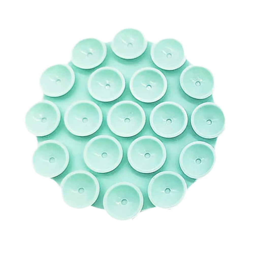 Techsuit - Phone Holder (SC-CUP) - Suction Pad for Selfies, Silicone, Adhesive Mount, Round Shape - Cyan