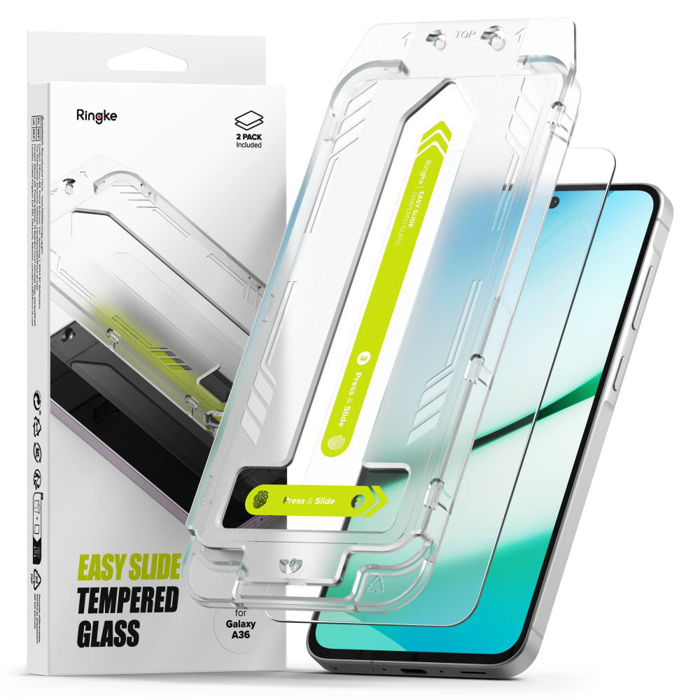 Ringke - Easy Slide Tempered Glass (2 pack) - Samsung Galaxy A36 5G - Clear