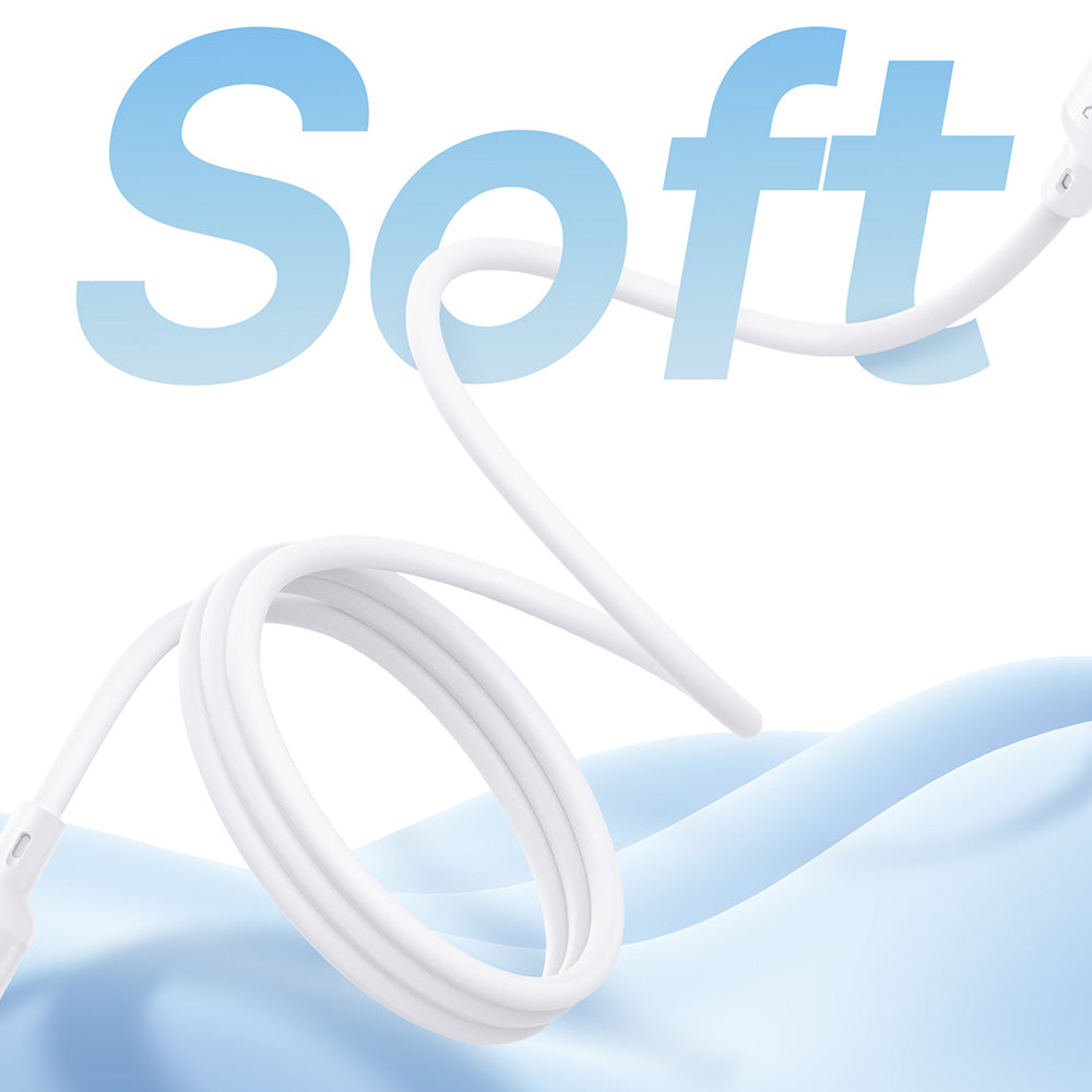 Baseus - Data Cable PicoGo (P10376800211-00) - Magnetic, Type-C to Type-C, 240W, Fast Charging, 480Mbps, Silicone, 1m - White