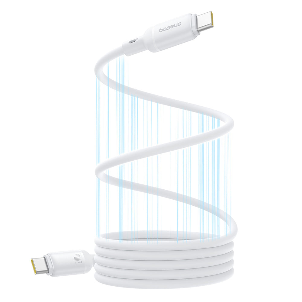 Baseus - Data Cable PicoGo (P10376800211-00) - Magnetic, Type-C to Type-C, 240W, Fast Charging, 480Mbps, Silicone, 1m - White