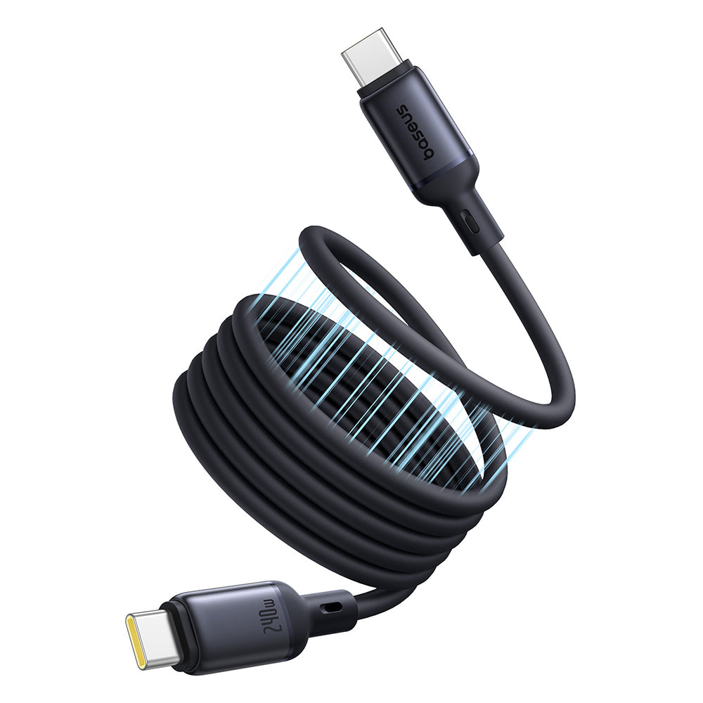 Baseus - Data Cable PicoGo (P10376800121-00) - Magnetic, Type-C to Type-C, 240W, Fast Charging, 480Mbps, Silicone, 1m - Black