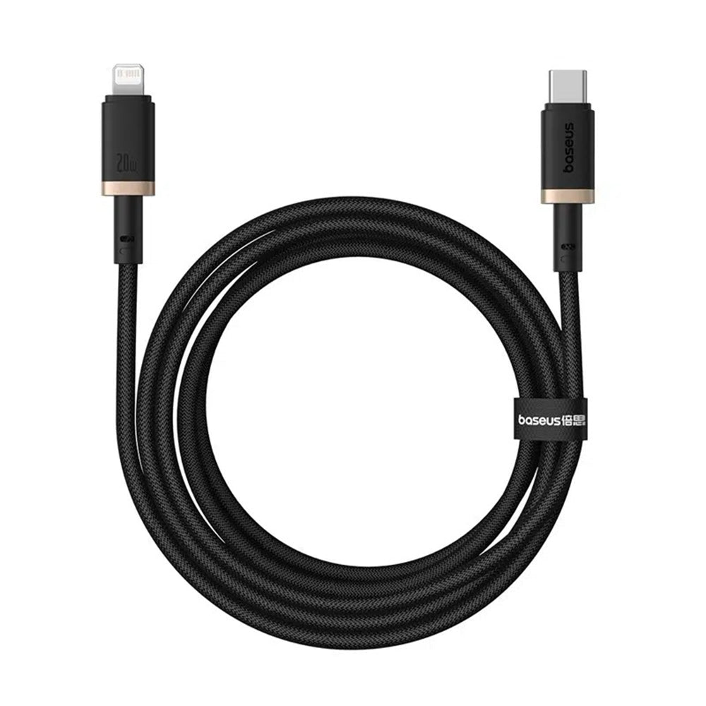 Baseus - Data Cable Dura Series (P10377800U01-02) - Type-C to Lightning, Fast Charging, PD 20W, Nylon, 2m - Gold / Black