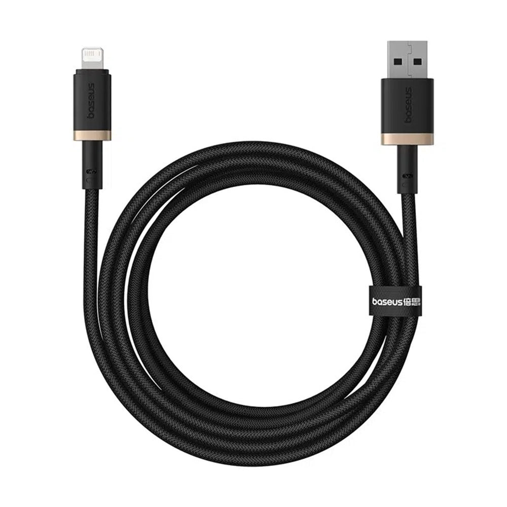 Baseus - Data Cable Dura Series (P10377801U01-02) - USB to Lightning, Fast Charging, 480Mbps, 2.4A, Nylon, 2m - Gold / Black