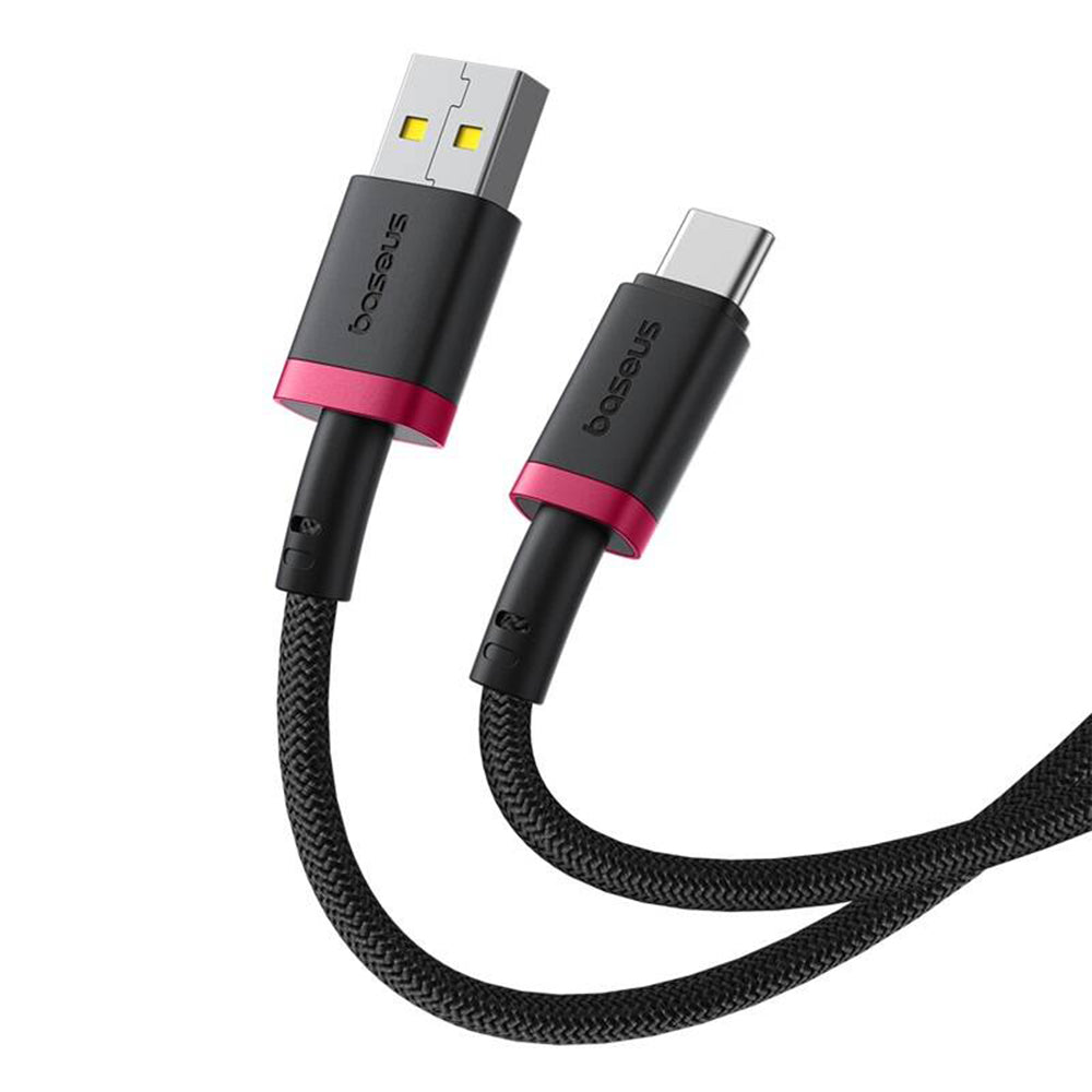 Baseus - Data Cable Dura Series (P10377802U01-03) - USB to Type-C, Fast Charging, 60W, 480Mbps, Naylon, 2m - Red / Black
