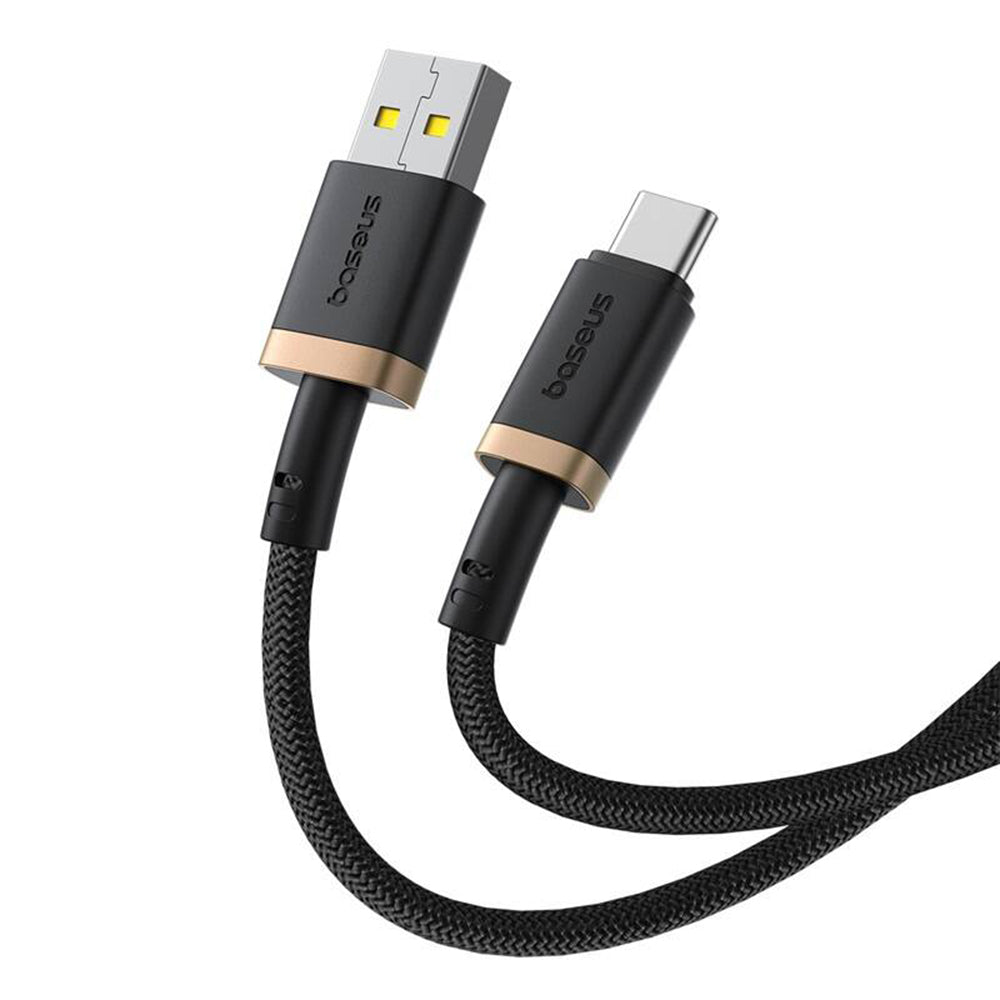 Baseus - Data Cable Dura Series (P10377802U01-02) - USB to Type-C, Fast Charging, 60W, 480Mbps, Naylon, 2m - Gold / Black