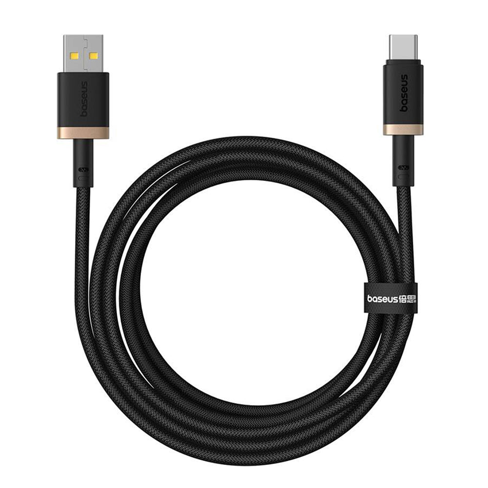 Baseus - Data Cable Dura Series (P10377802U01-02) - USB to Type-C, Fast Charging, 60W, 480Mbps, Naylon, 2m - Gold / Black