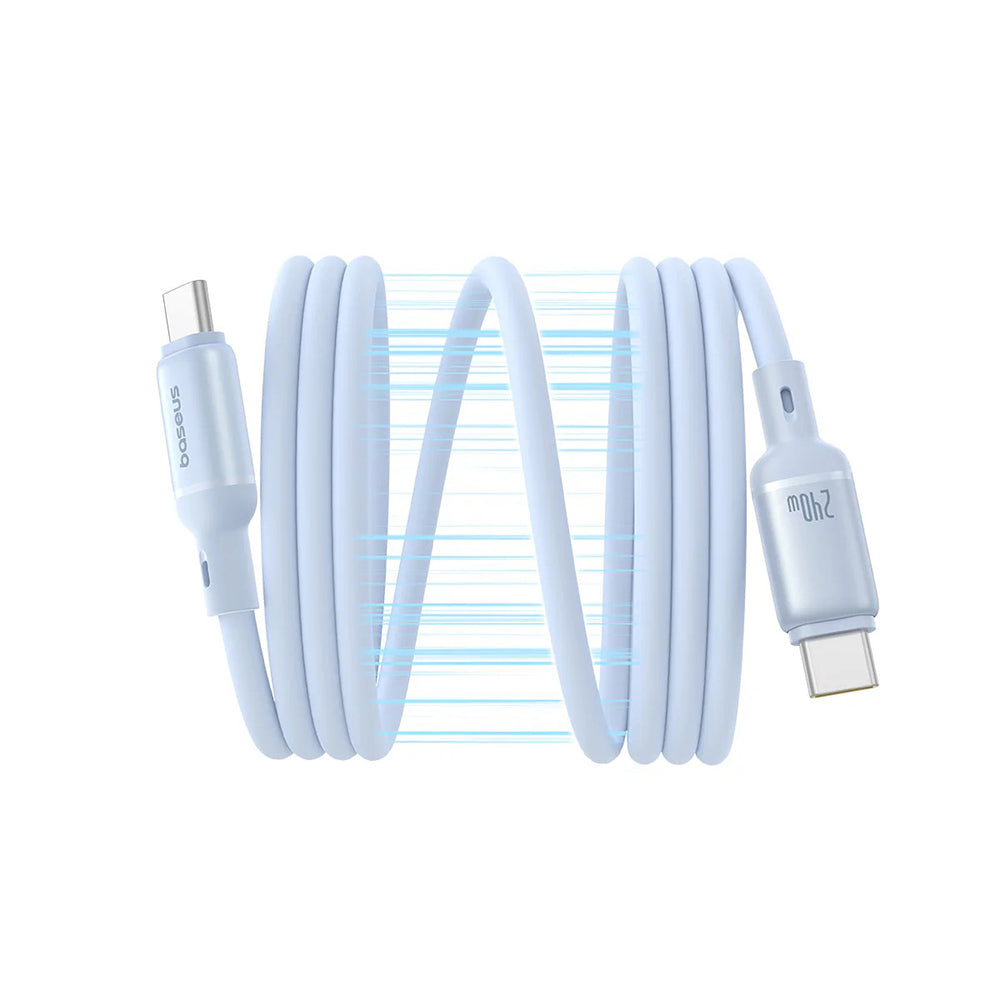 Baseus - Data Cable PicoGo (P10376800311-00) - Magnetic, Type-C to Type-C, 240W, Fast Charging, 480Mbps, Silicone, 1m - Blue