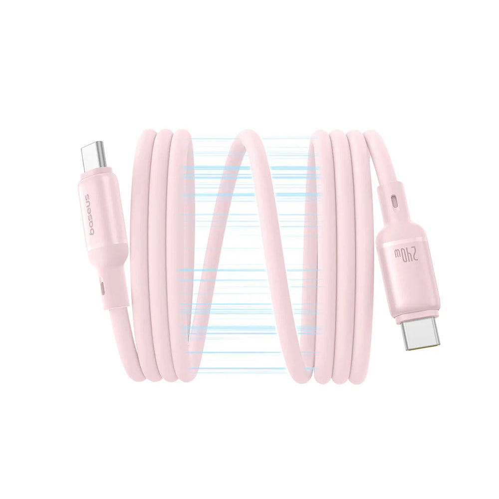 Baseus - Data Cable PicoGo (P10376800411-00) - Magnetic, Type-C to Type-C, 240W, Fast Charging, 480Mbps, Silicone, 1m - Pink