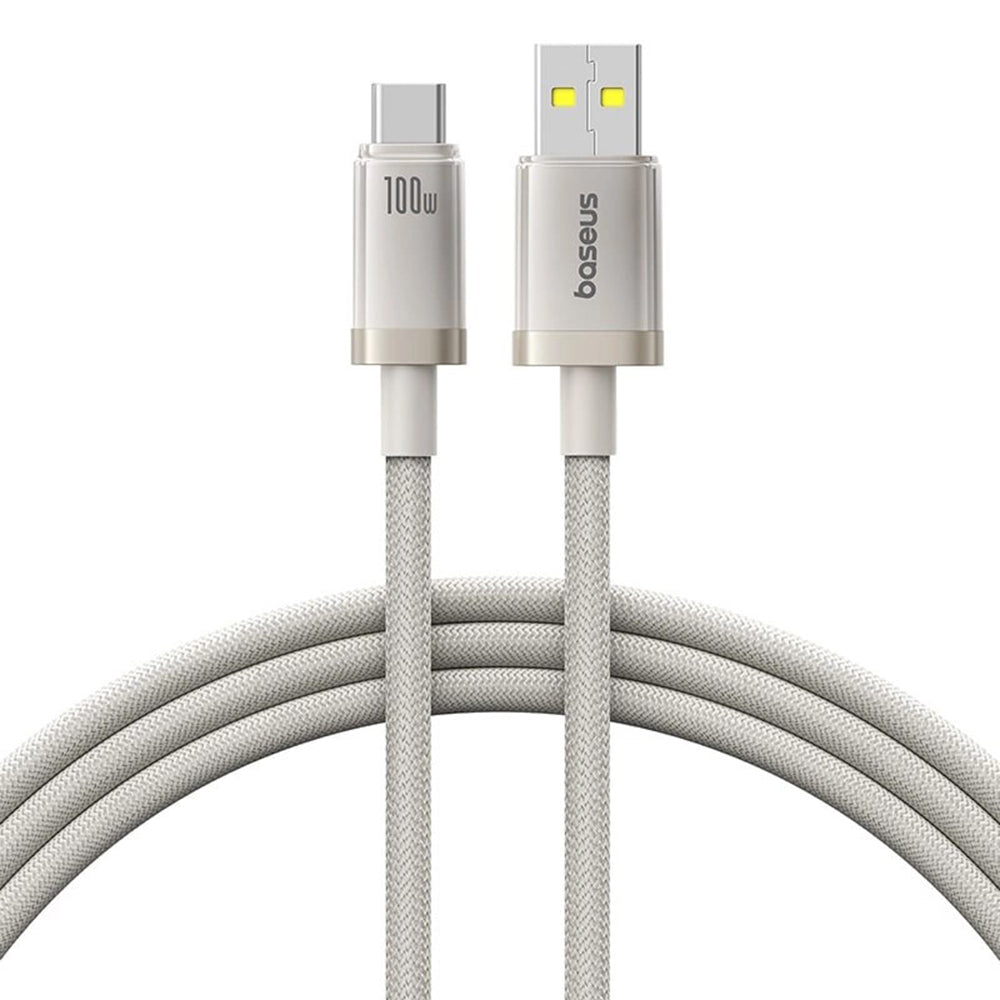 Baseus - Data Cable Titanium (P10378102G21-00) - USB to Type-C 100W, Fast Charging, 480Mbps, Naylon, 1m - Silver