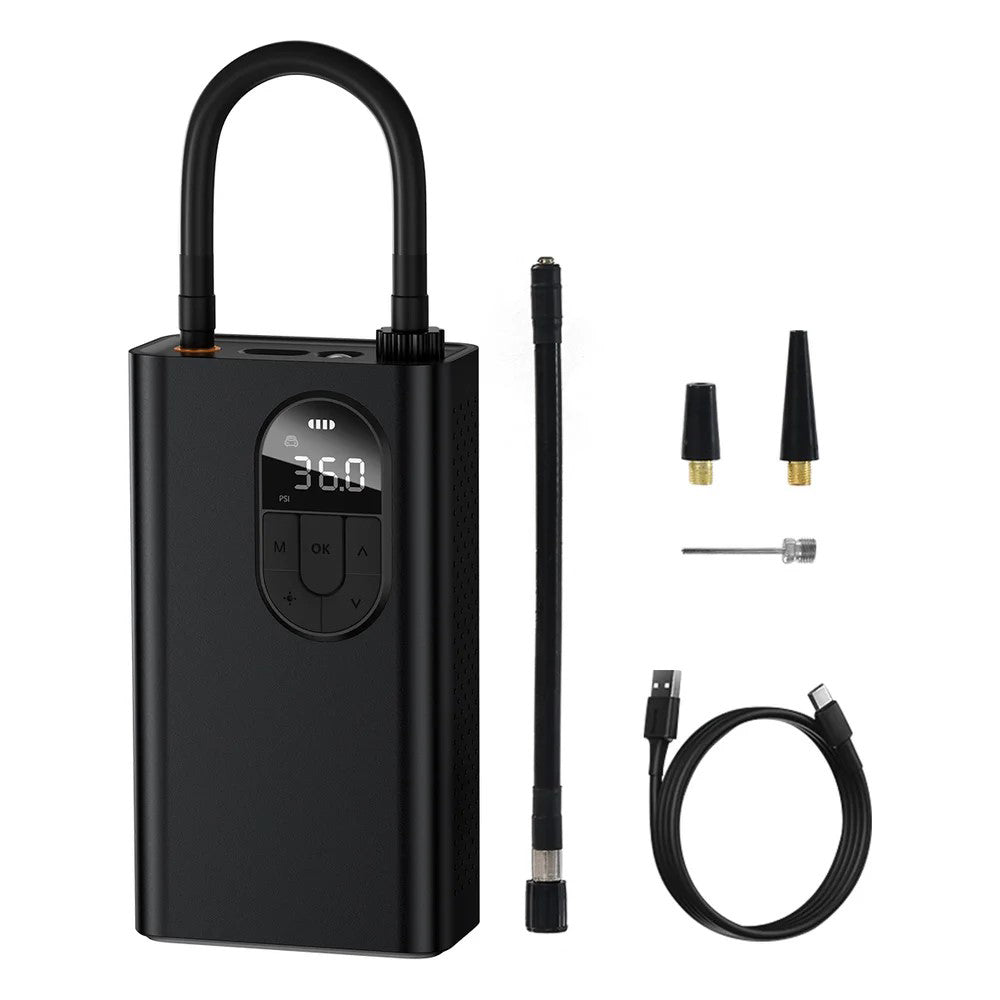 Baseus - Car Compressor (C11140500113-B1) - Portable Digital Air Pump, 2000mAh, 12V, 150psi, Fast Inflation - Black