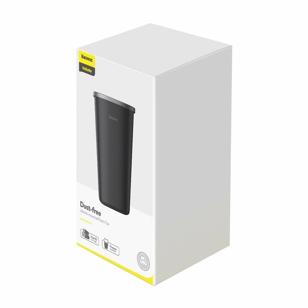 Baseus - Trash Can (CRLJT-A01) - for Car/Desk with 90 Garbage Bags, Multipurpose, Mini Size, 800ml - Black