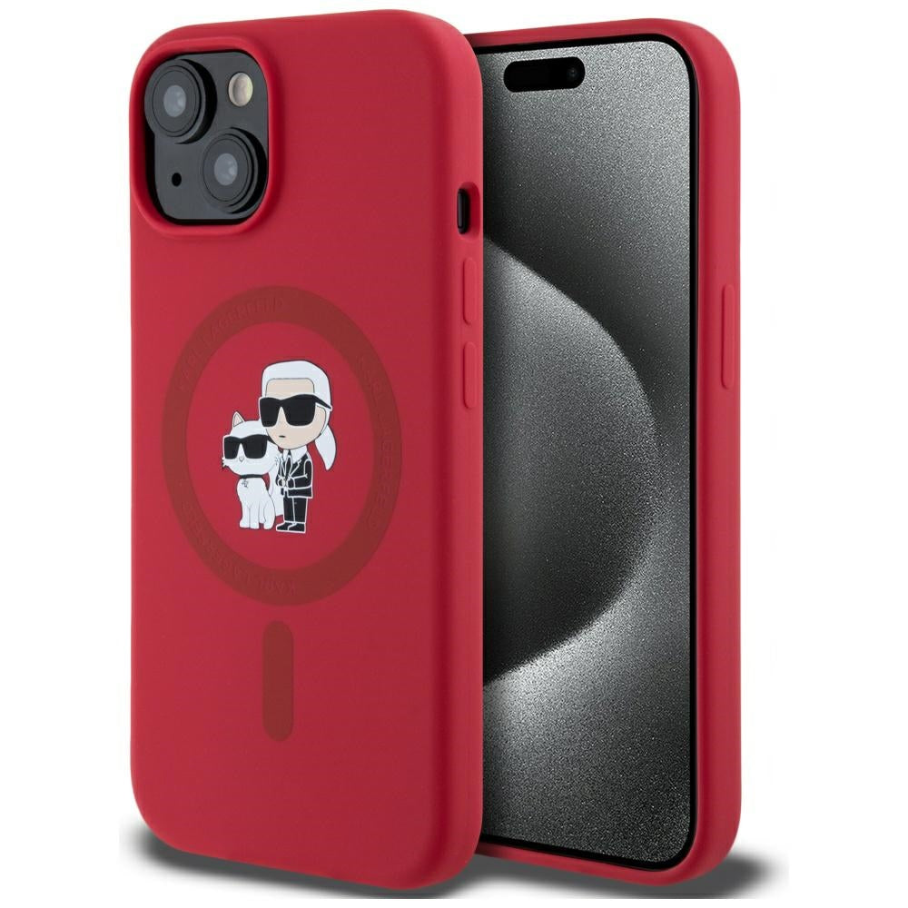 Karl Lagerfeld - Silicone MagSafe (KLHMP15SSCMKCRHR) - iPhone 15 - Red Karl&Choupette