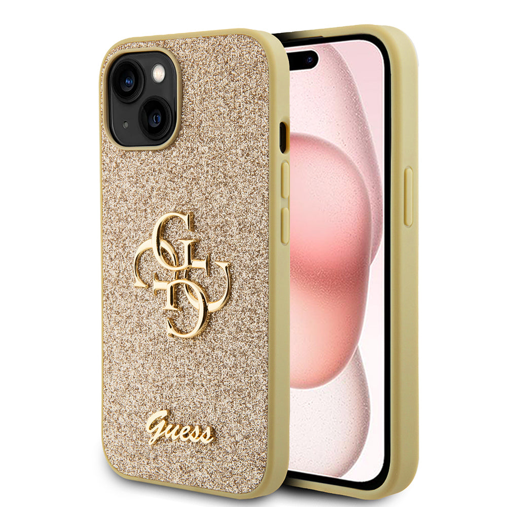 Guess - Glitter Script Big 4G (GUHCP15SHG4SGD) - iPhone 15 - Gold