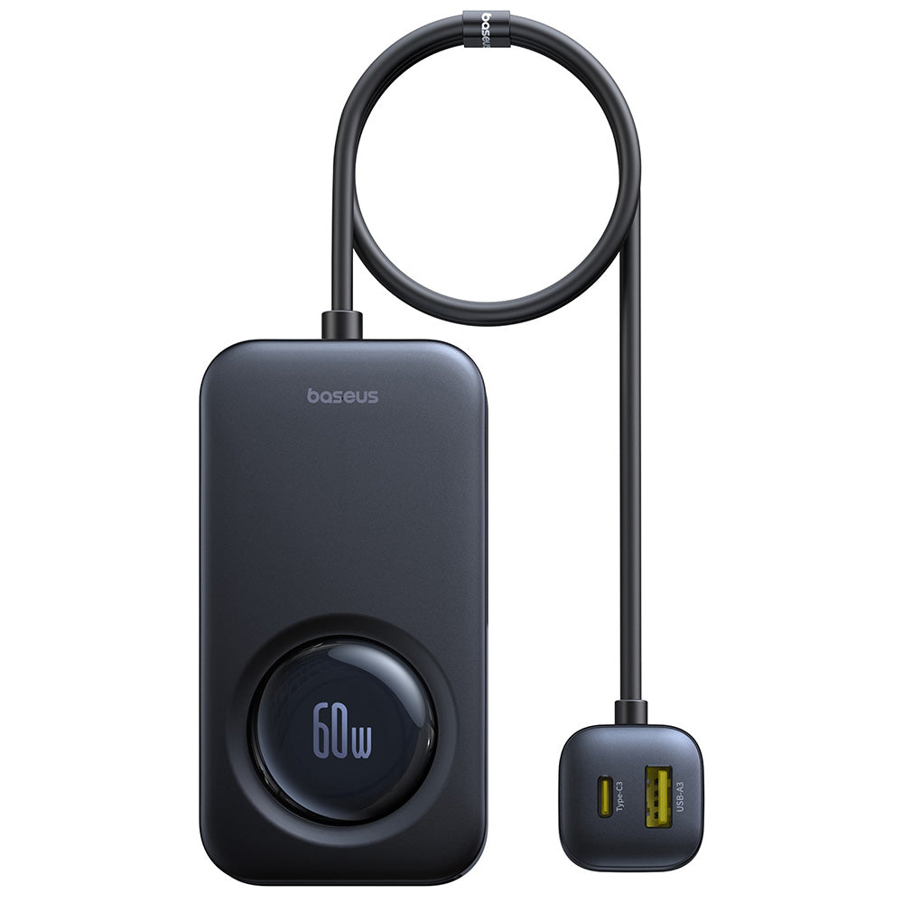 Baseus - Auto - Moto > Ηλεκτρονικά & Ηλεκτρολογικά Αυτοκινήτου > Φορτιστές Αναπτήρα Αυτοκινήτου PrimeTrip VW1 (C00069000121-00) - 3x USB, 3x Type-C, 105W, Fast Charge, 60W Retractable Cable - Black
