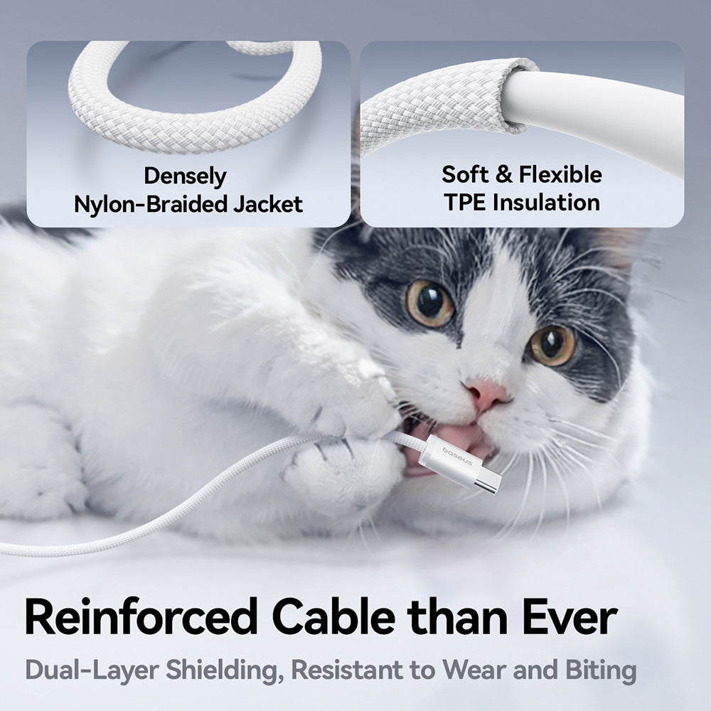 Baseus - Data Cable Dynamic 4 Series (P10381400111-00) - for iPhone, Type-C, Fast Charge, 100W, 480Mbps, Naylon, 1m - Black