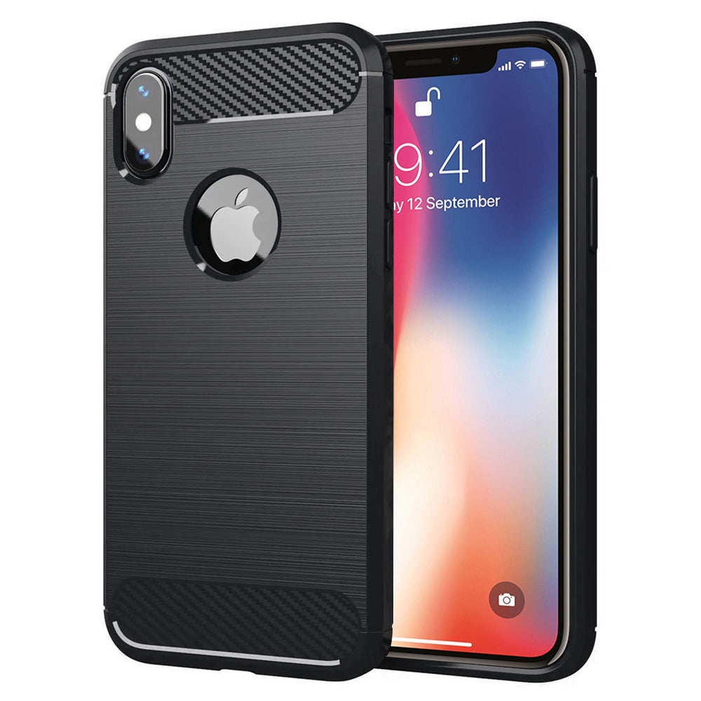 Techsuit - Carbon Silicone - iPhone X / iPhone XS - Black