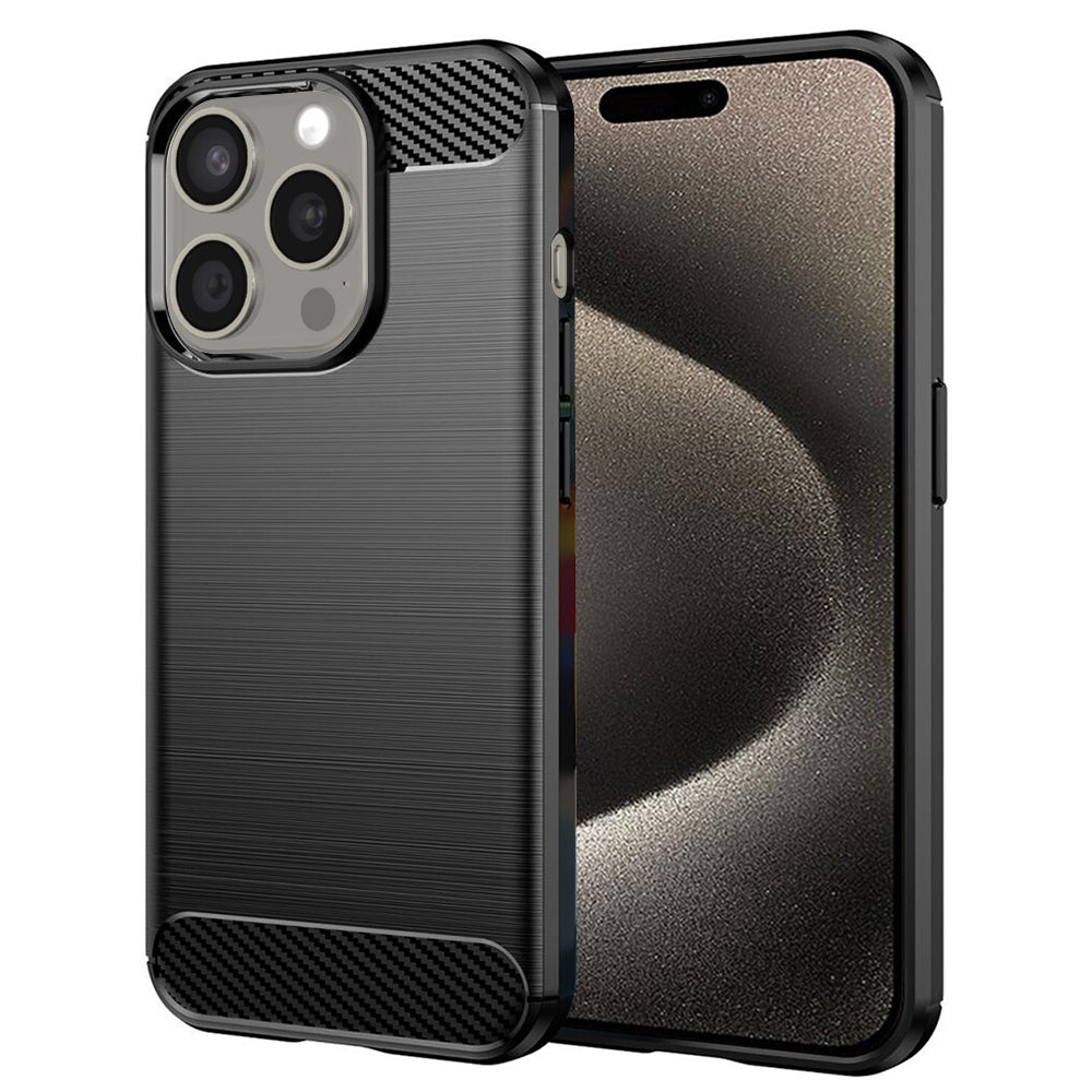 Techsuit - Carbon Silicone - iPhone 15 Pro Max - Black