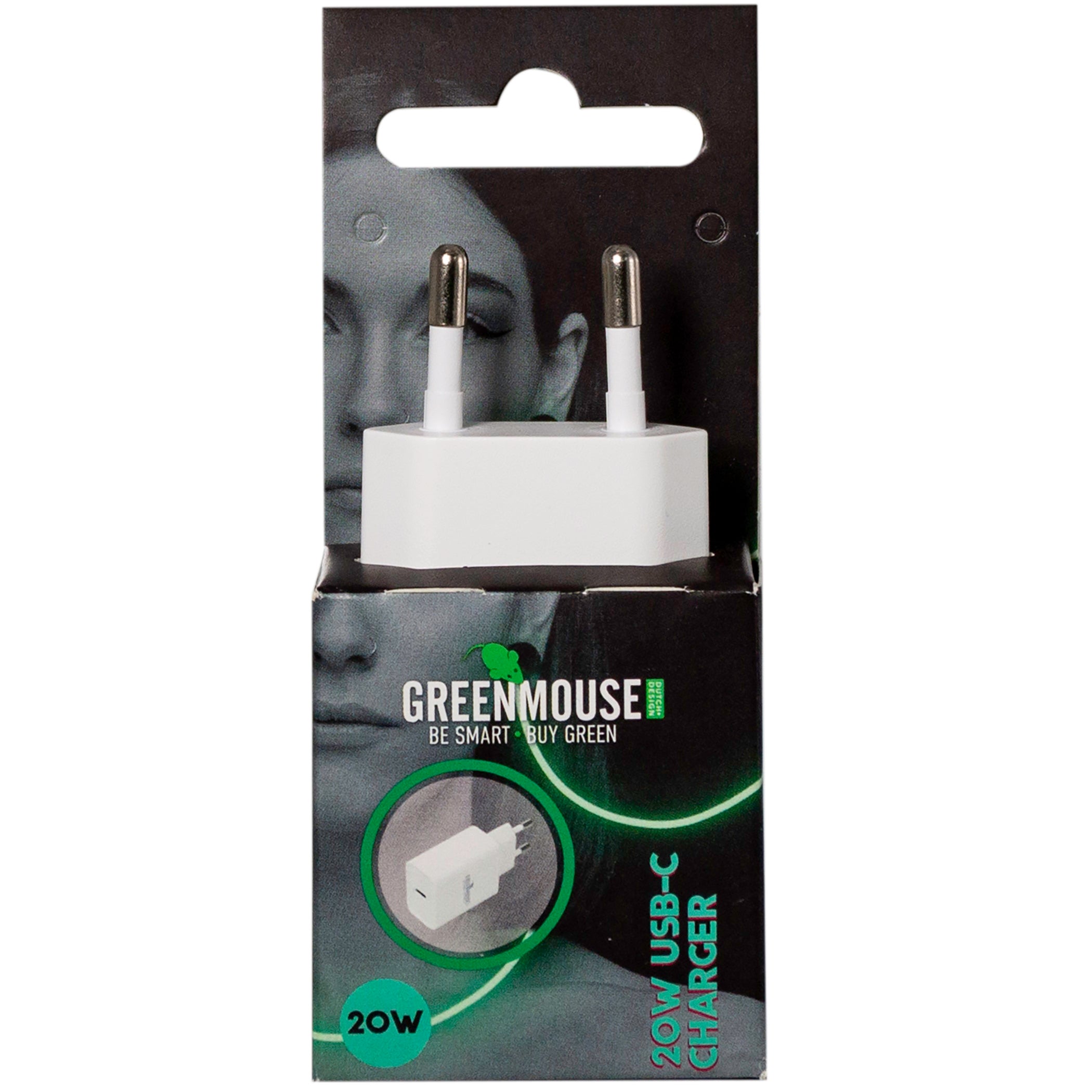 Greenmouse Wall Charger PD 20W – Φορτιστής Τοίχου USB-C Power Delivery σε λευκό χρώμα με συσκευασία blister – 66956678