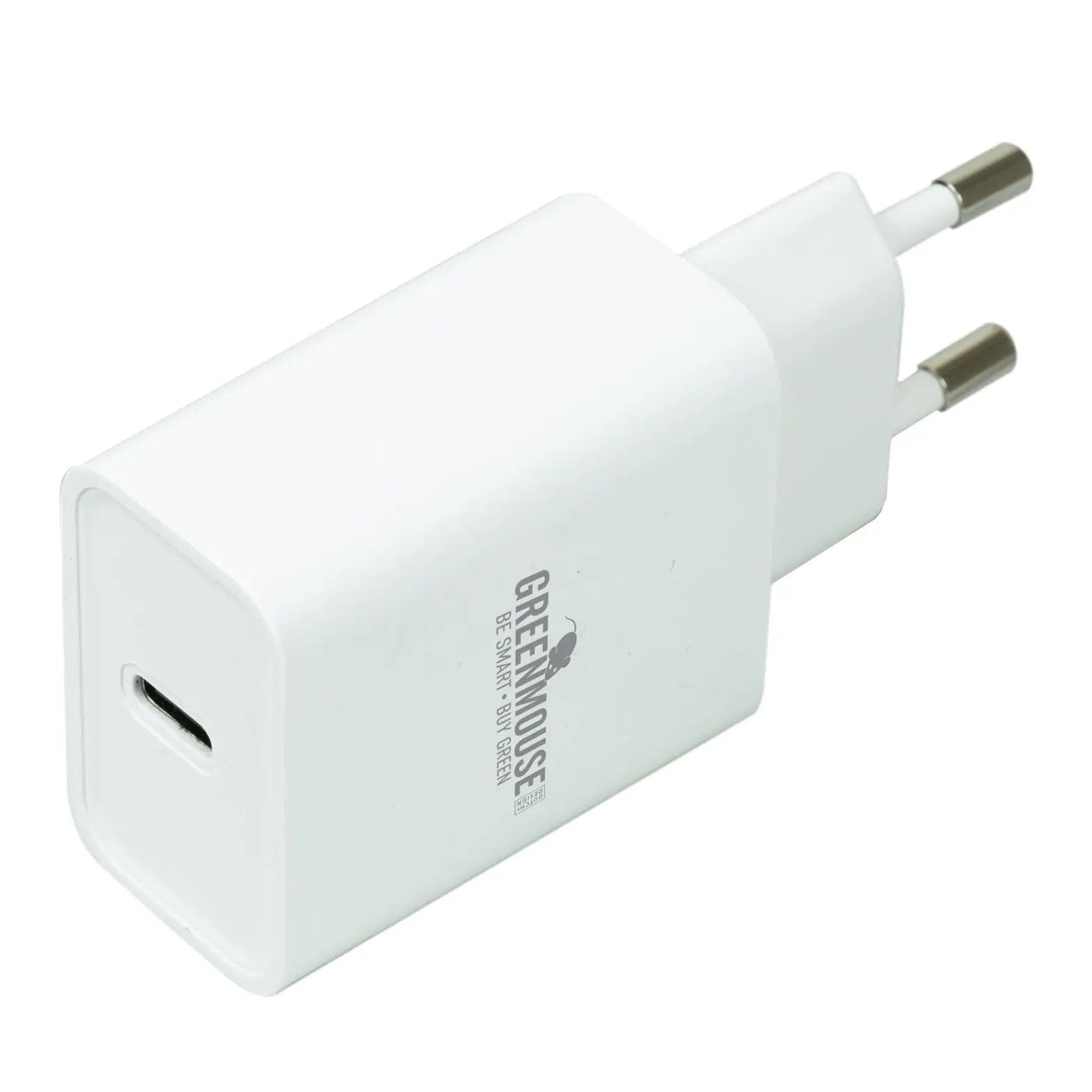 Wall Adapter USB-C Οικιακός φορτιστής PD 20W GreenMouse σε λευκό χρώμα για 46956678 – PhoneBazaar