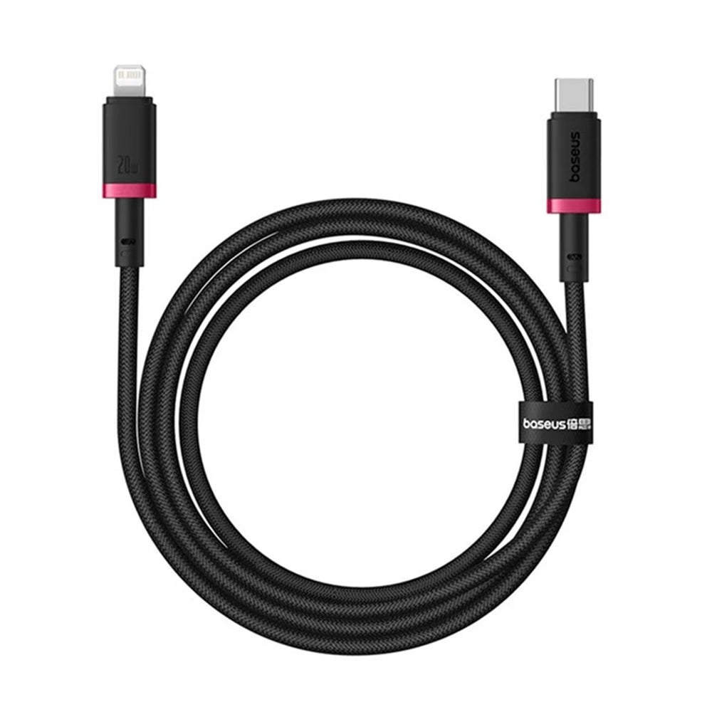Baseus - Data Cable Dura Series (P10377800U01-01) - Type-C to Lightning, Fast Charging, PD 20W, Nylon, 1m - Red / Black