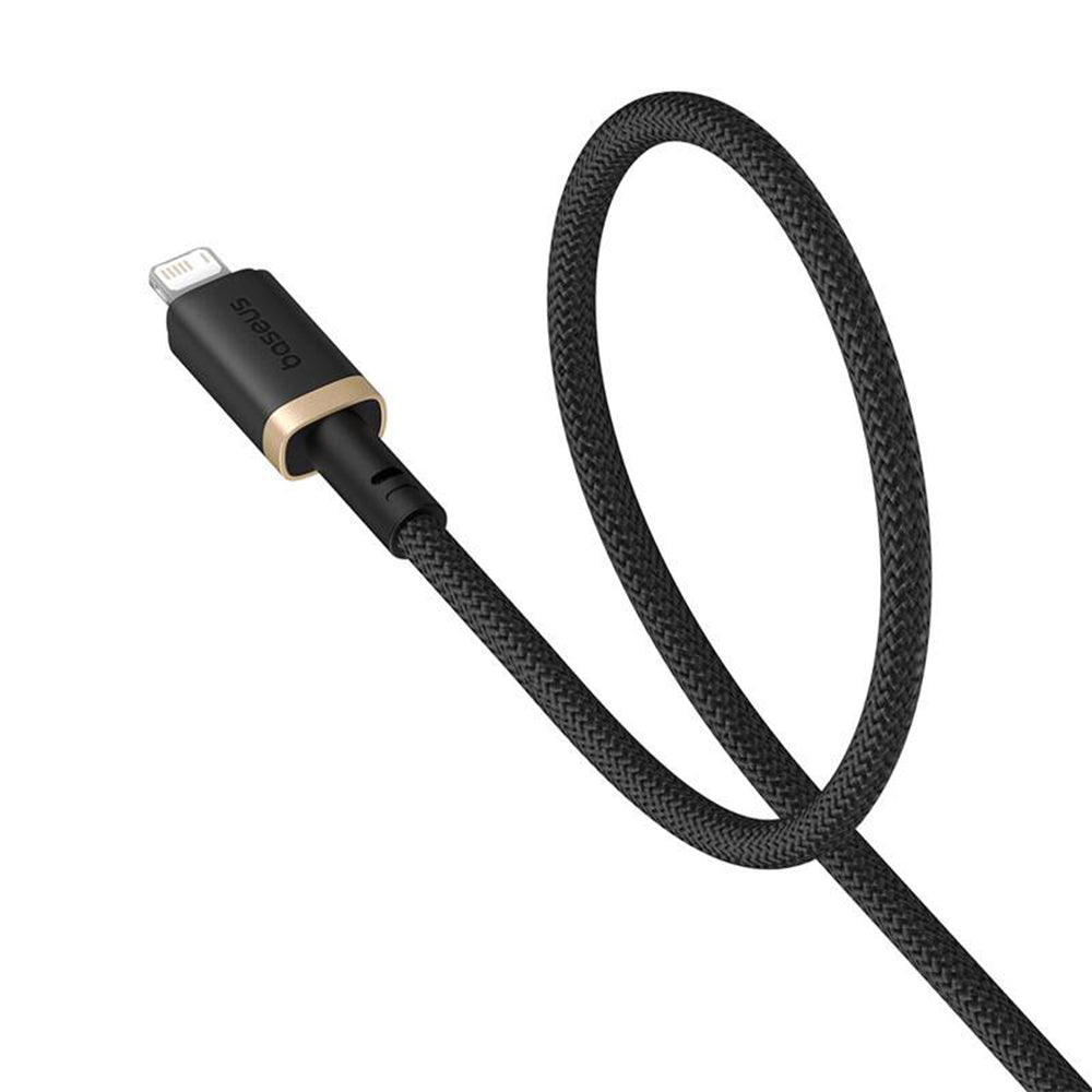Baseus - Data Cable Dura Series (P10377801U01-02) - USB to Lightning, Fast Charging, 480Mbps, 2.4A, Nylon, 2m - Gold / Black