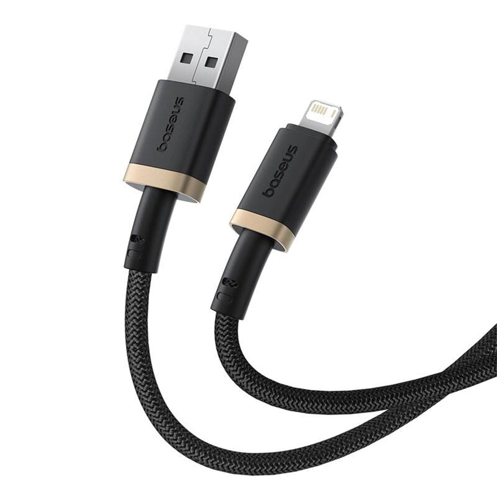 Baseus - Data Cable Dura Series (P10377801U01-02) - USB to Lightning, Fast Charging, 480Mbps, 2.4A, Nylon, 2m - Gold / Black
