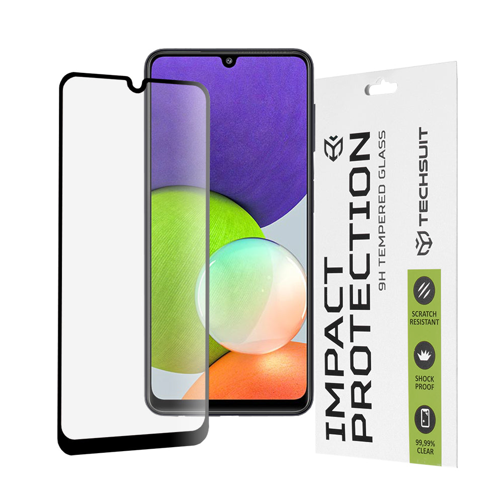 Techsuit - 111D Full Cover / Full Glue Glass - Samsung Galaxy A22 4G / M22 4G - Black