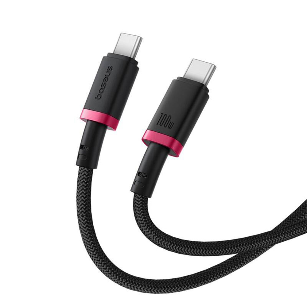 Baseus - Data Cable Dura Series (P10377803U01-03) - for MacBook, Type-C, Fast Charge, PD 100W, 480Mbps, 2m - Red / Black