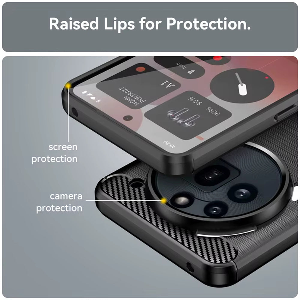 Techsuit - Carbon Silicone - Nothing Phone (3a) Pro - Black