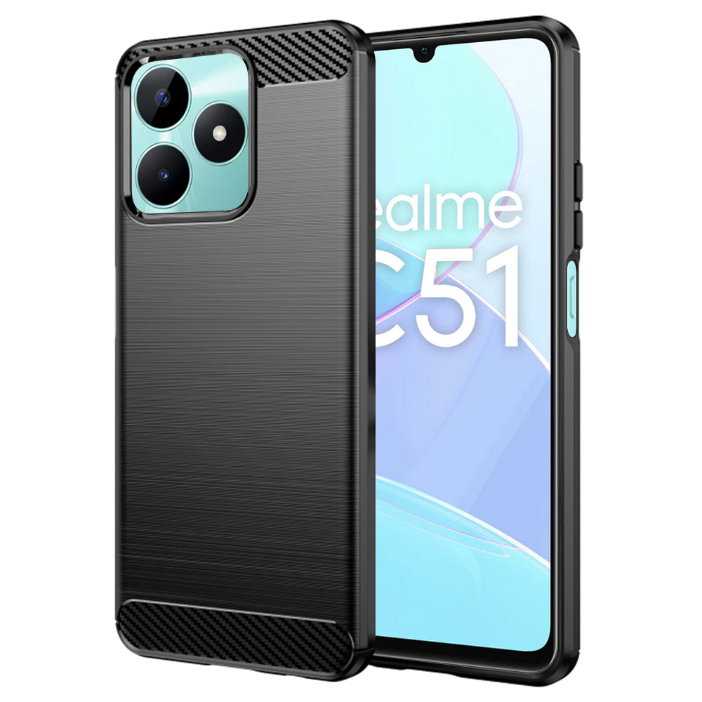 Techsuit - Carbon Silicone - Realme C51 / Note 50 - Black
