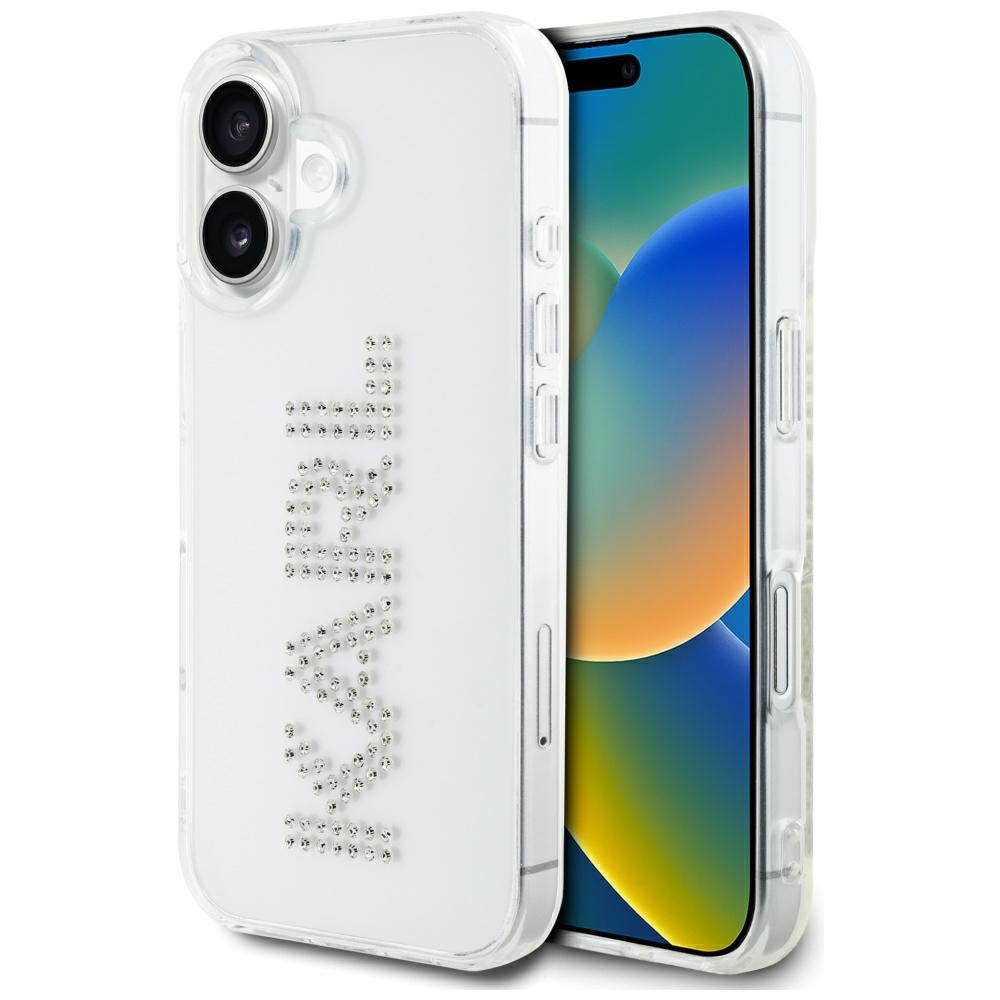 Karl Lagerfeld - IML Rhinestones (KLHCP16SHKLSTDCT) - iPhone 16 - Transparent Logo