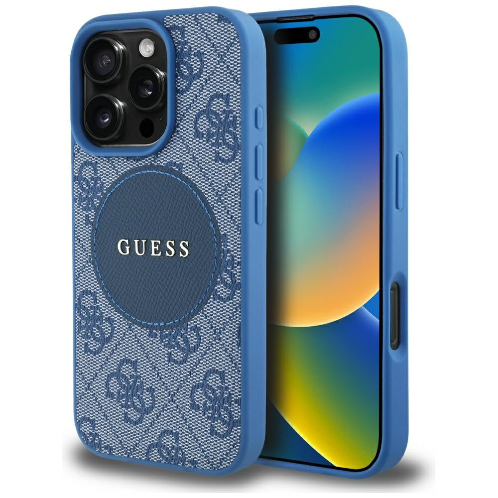 Guess - 4G Circle Classic Logo MagSafe (GUHMP16LP4PGRSGB) - iPhone 16 Pro - Blue