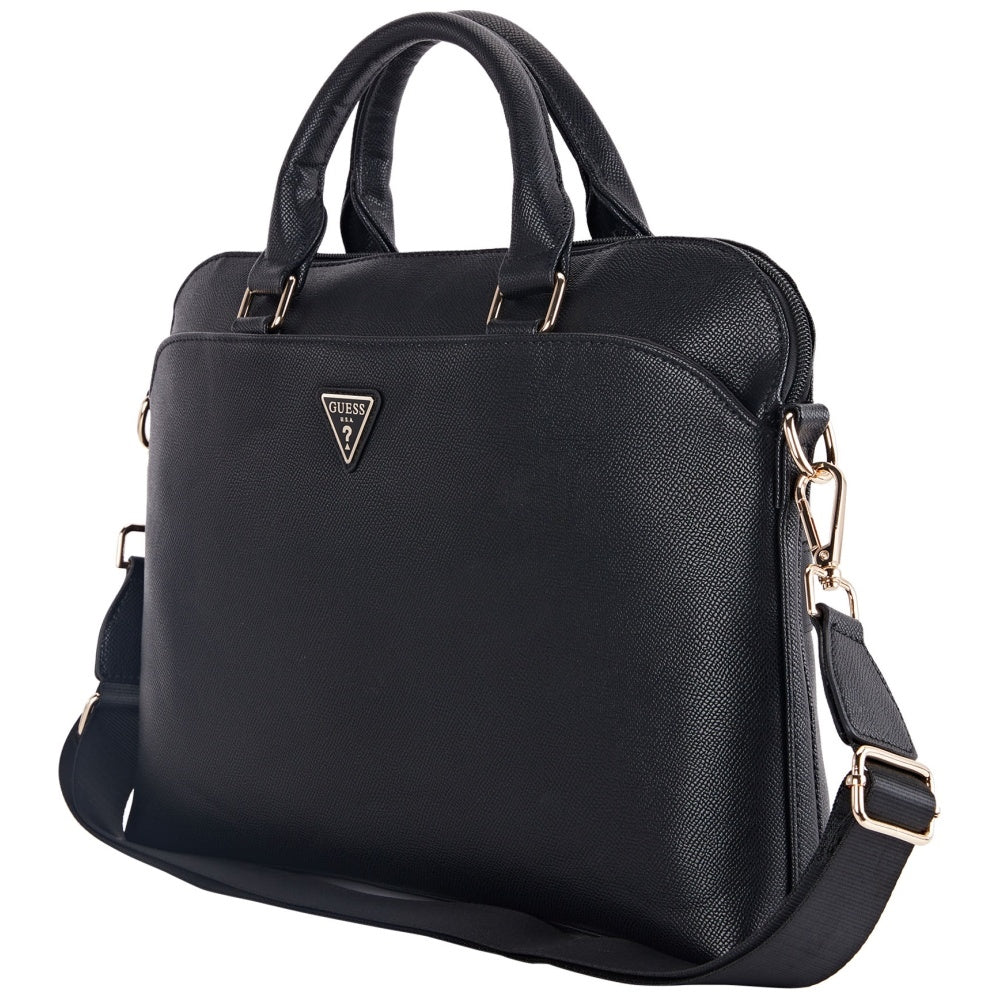 Guess Grained Triangle Logo Computer Bag 15"-16" (Black - GUCB15PGTSPSK)
