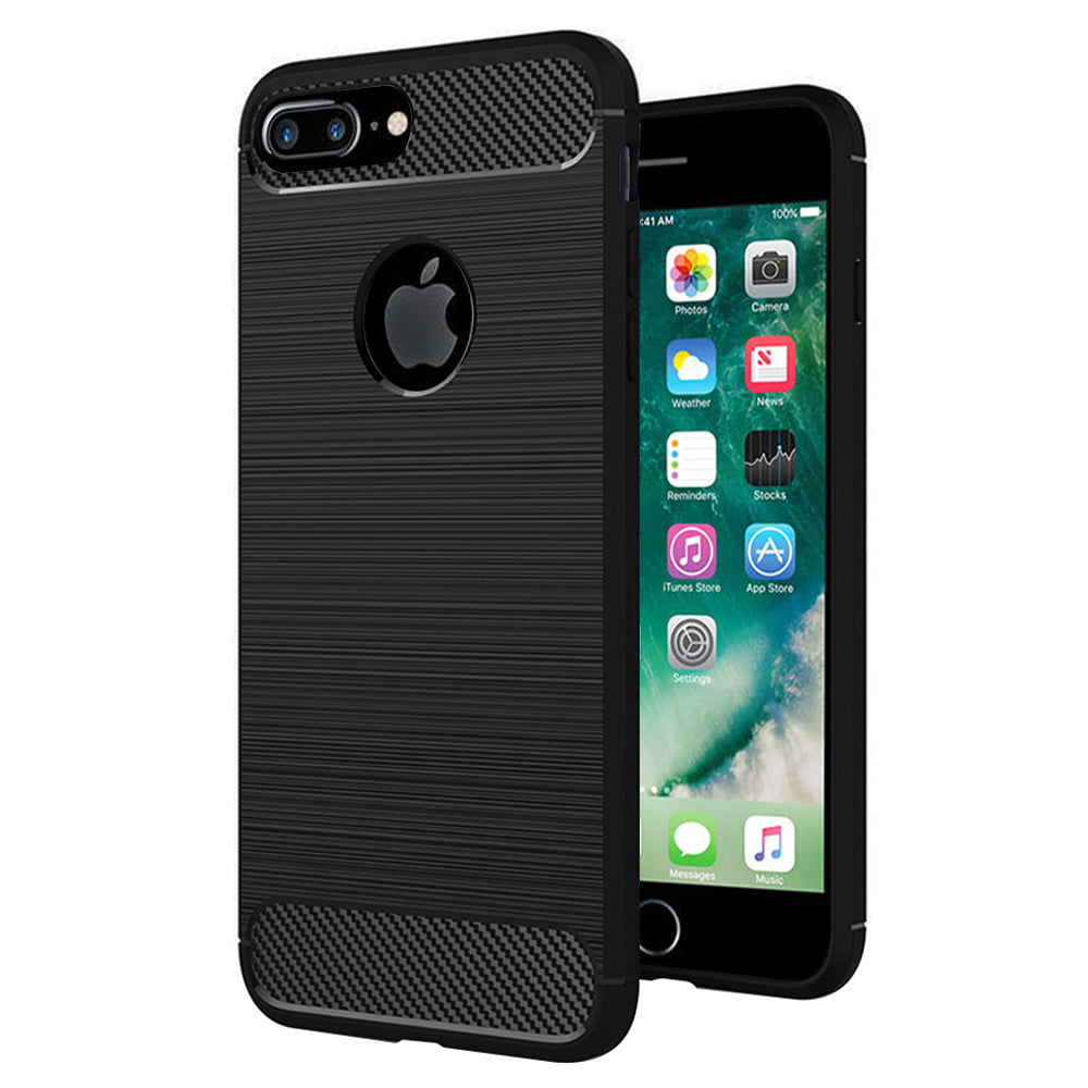 Techsuit - Carbon Silicone - iPhone 7 Plus - Black