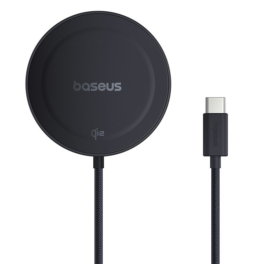 Baseus - Magnetic Wireless Charger Simple Mini4 (P10273300121-02) - Universal, with Stand, USB-C, Qi2, 15W, 1m - Cosmic Black