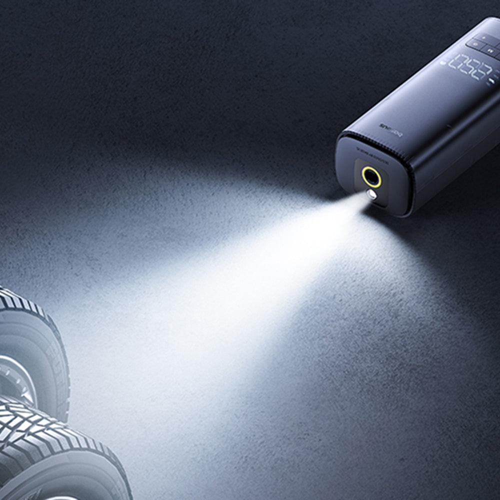 Baseus - Car Compressor Mega Series (C11123202111-00) - Double Cylinder, LED Digital Display, Faster Inflation - Black