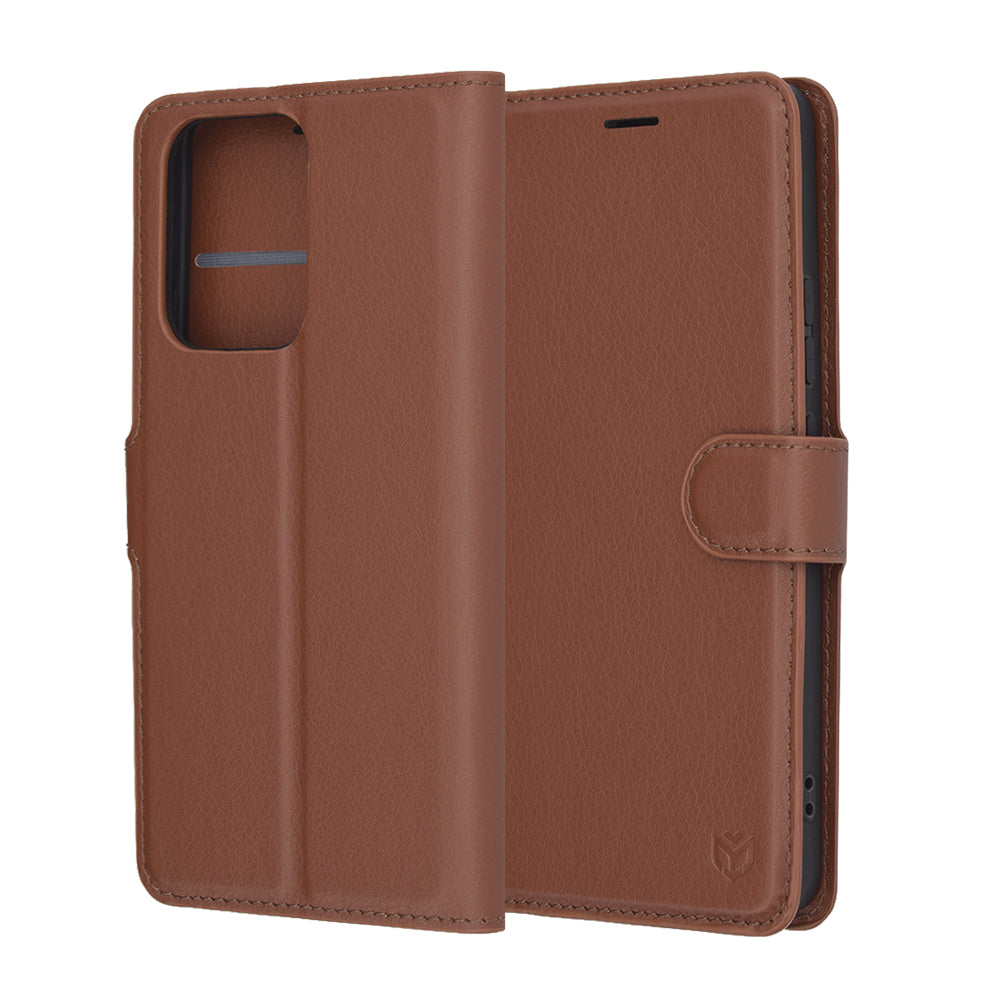 Techsuit - Leather Folio - Oppo Reno13 F 4G / Reno13 F 5G / Reno13 FS 5G - Brown