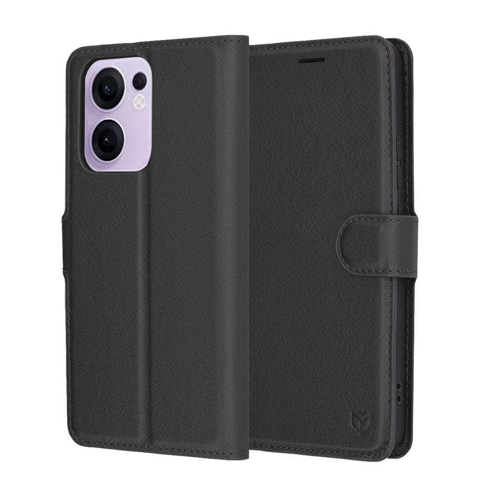 Techsuit - Leather Folio - Oppo Reno13 F 4G / Reno13 F 5G / Reno13 FS 5G - Black